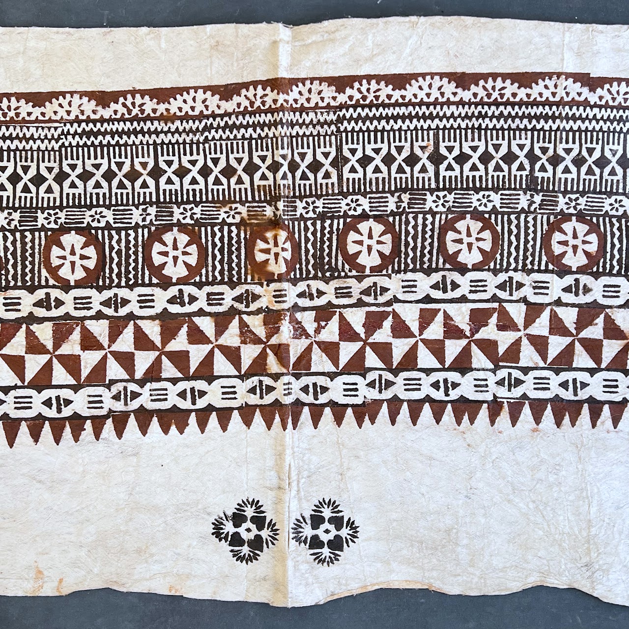 Oceanic Block Painted Tapa Cloth