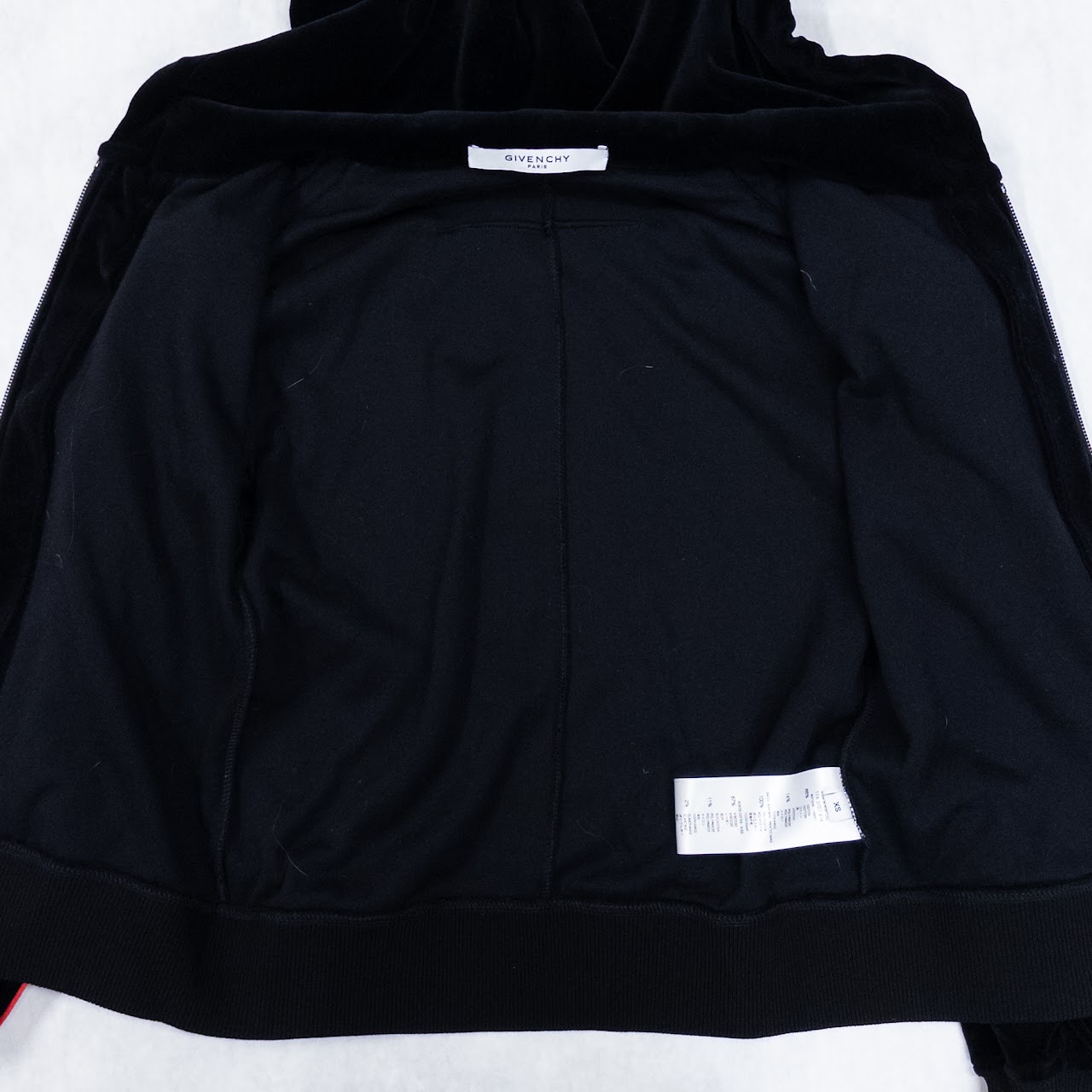 Givenchy Velvet Logo Zip Up Hoody