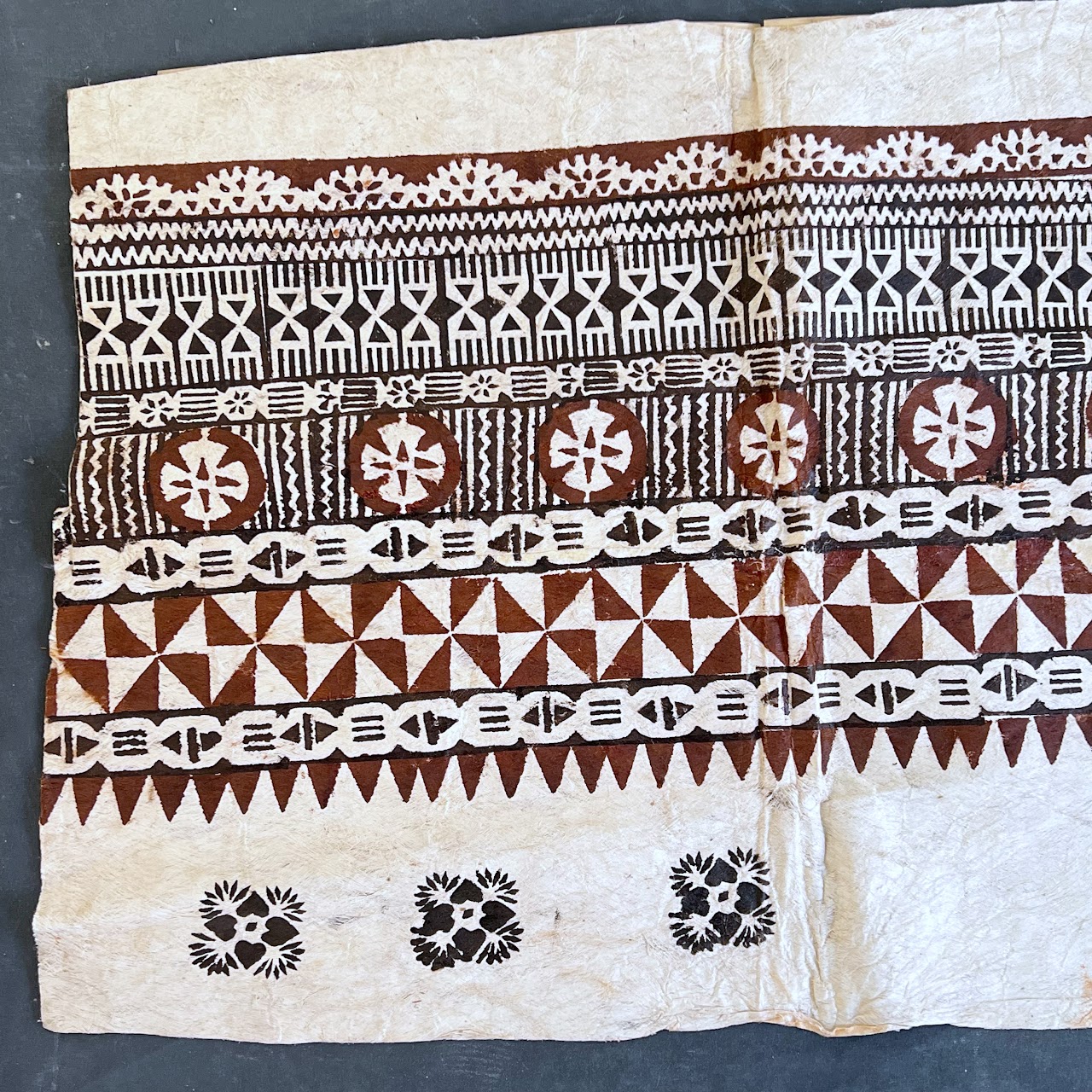 Oceanic Block Painted Tapa Cloth