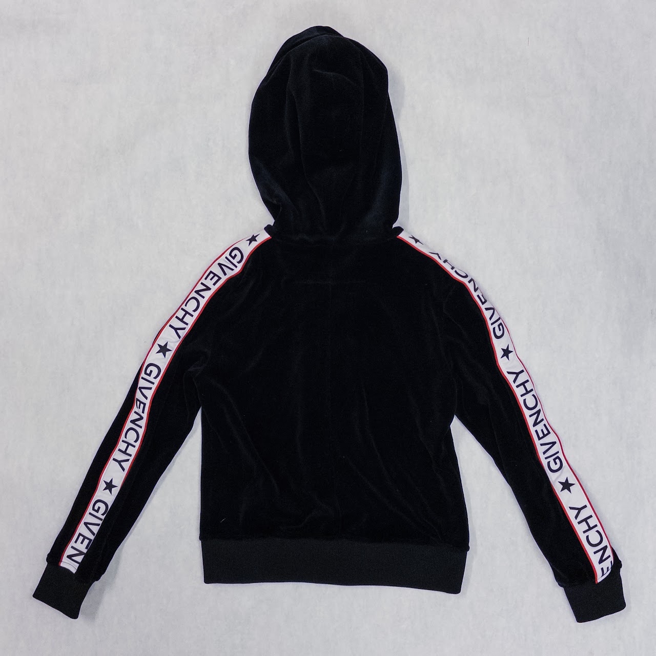 Givenchy Velvet Logo Zip Up Hoody