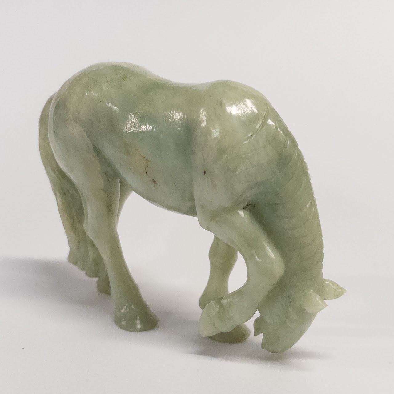 Jade Dirking Horse Statuette