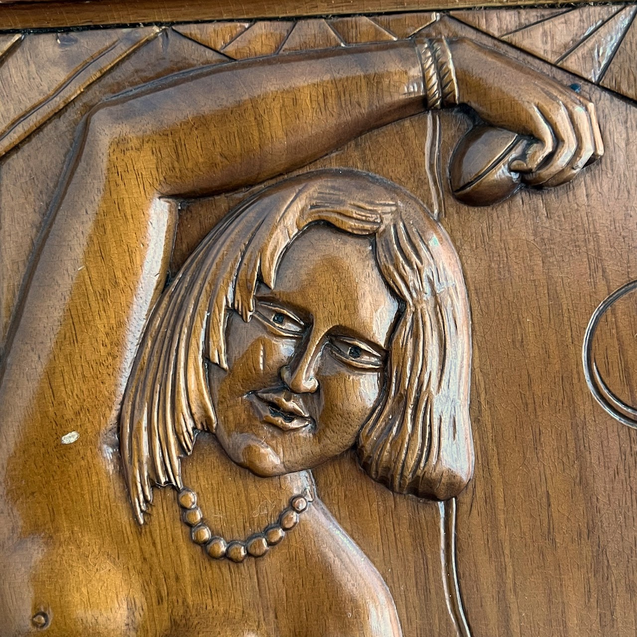 Art Deco Relief Carved Cabinet