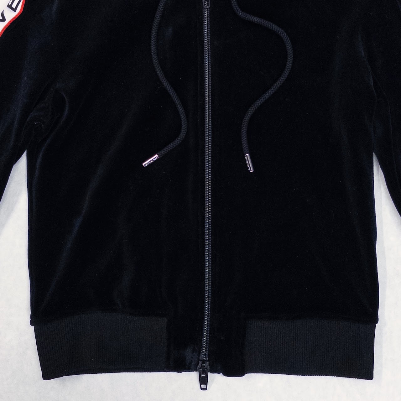 Givenchy Velvet Logo Zip Up Hoody