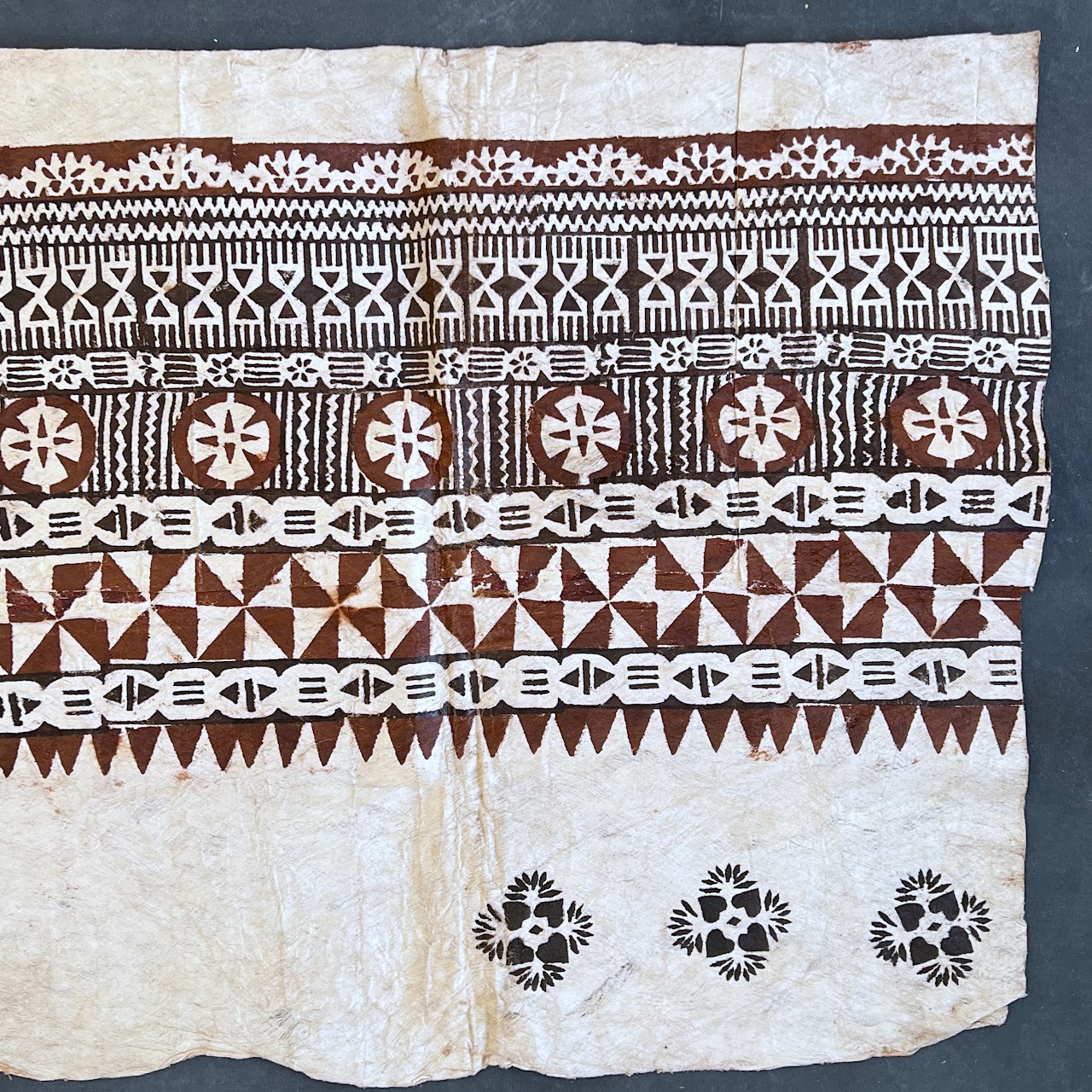 Oceanic Block Painted Tapa Cloth