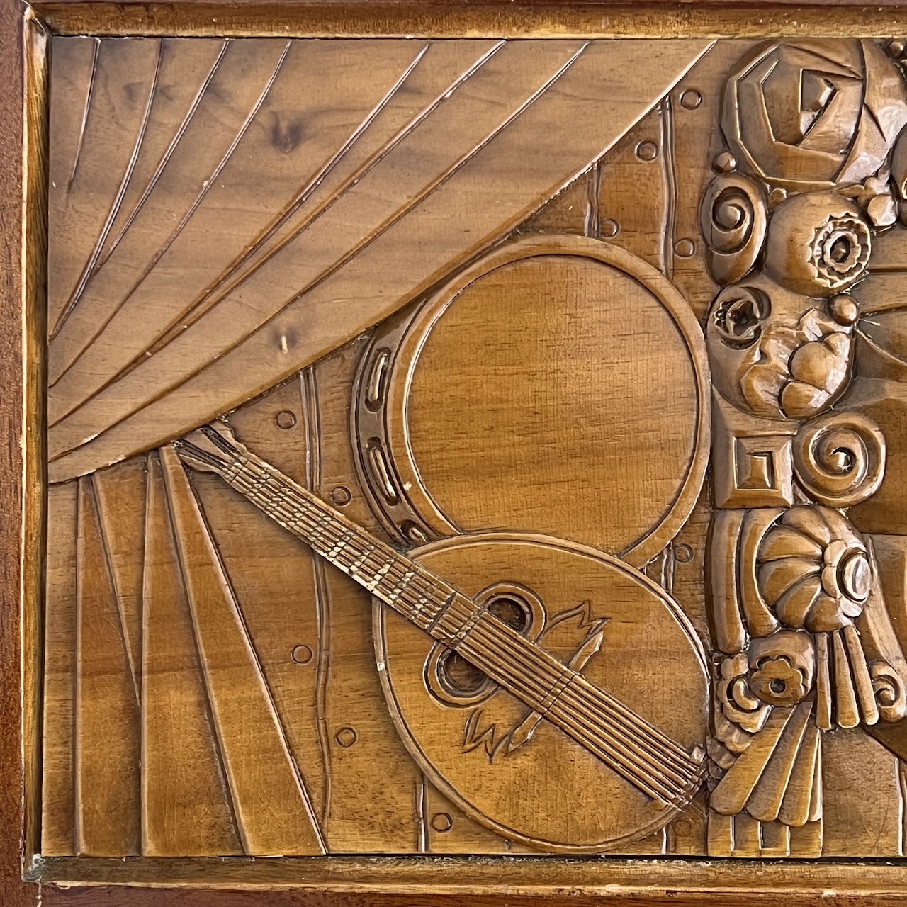 Art Deco Relief Carved Cabinet