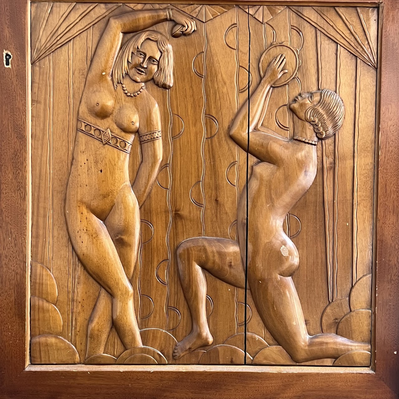 Art Deco Relief Carved Cabinet