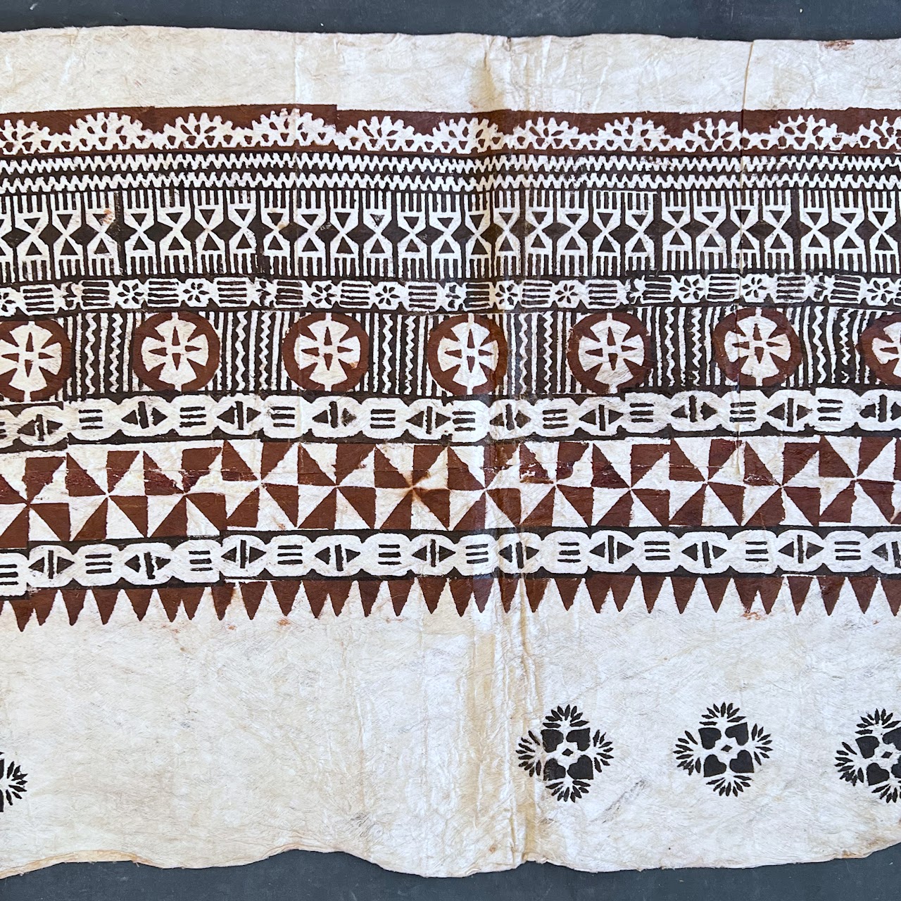 Oceanic Block Painted Tapa Cloth