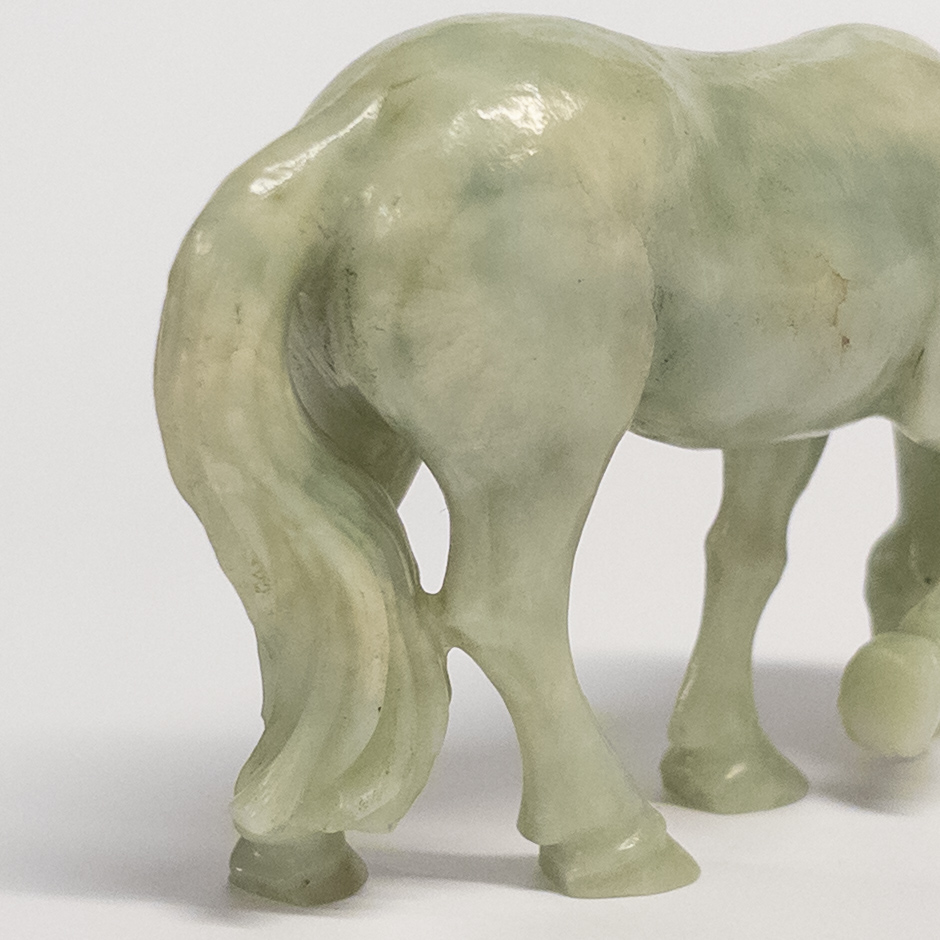 Jade Dirking Horse Statuette