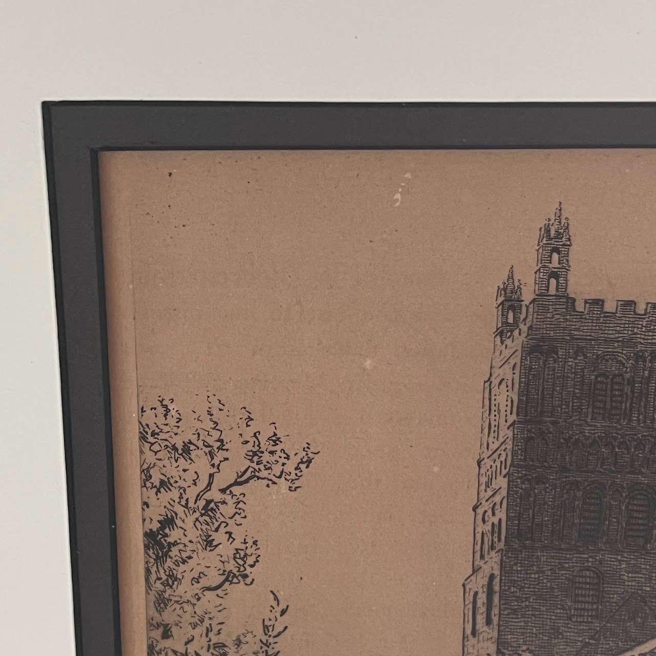 Tewkesbury Abbey Antique Etching