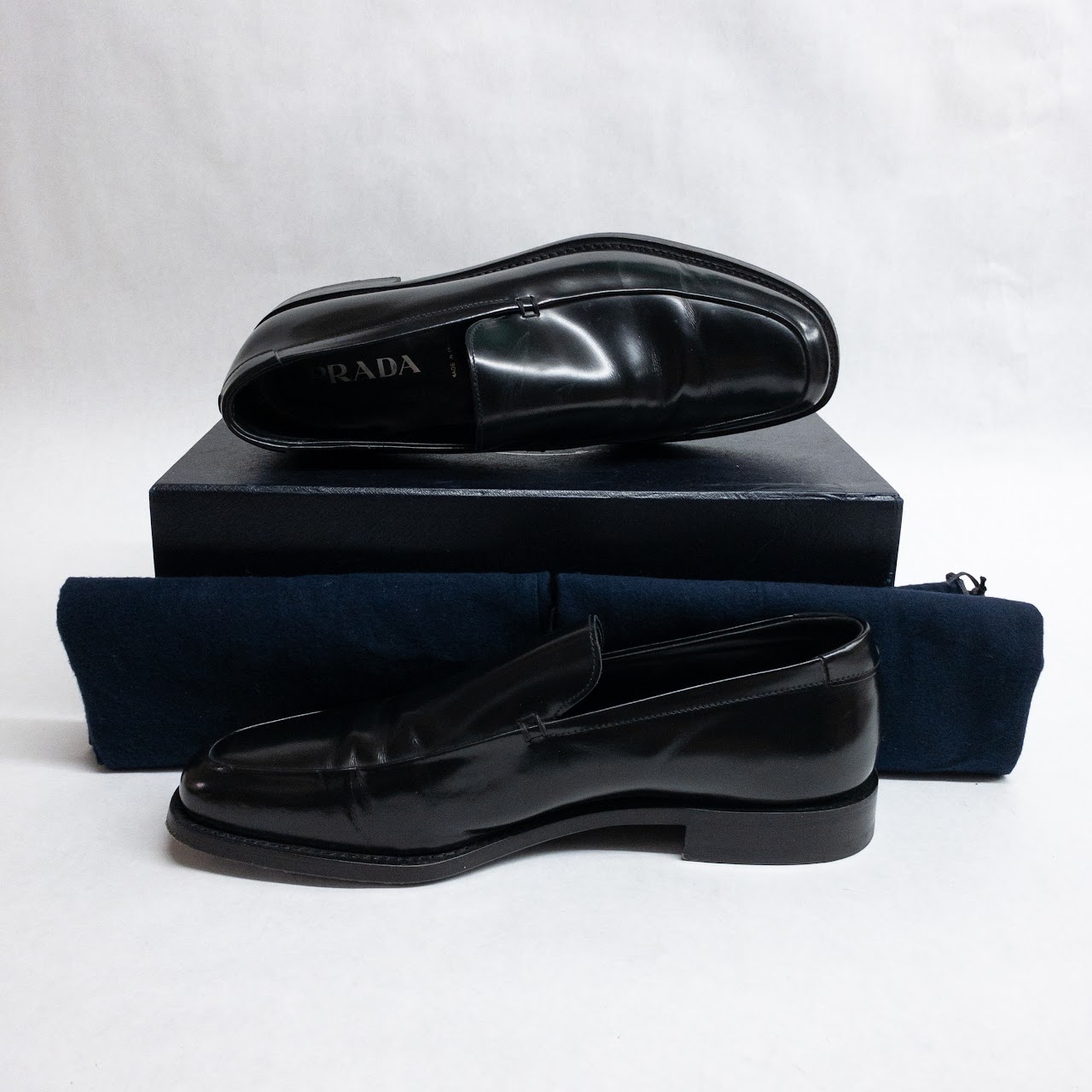 Prada Black Leather Loafers