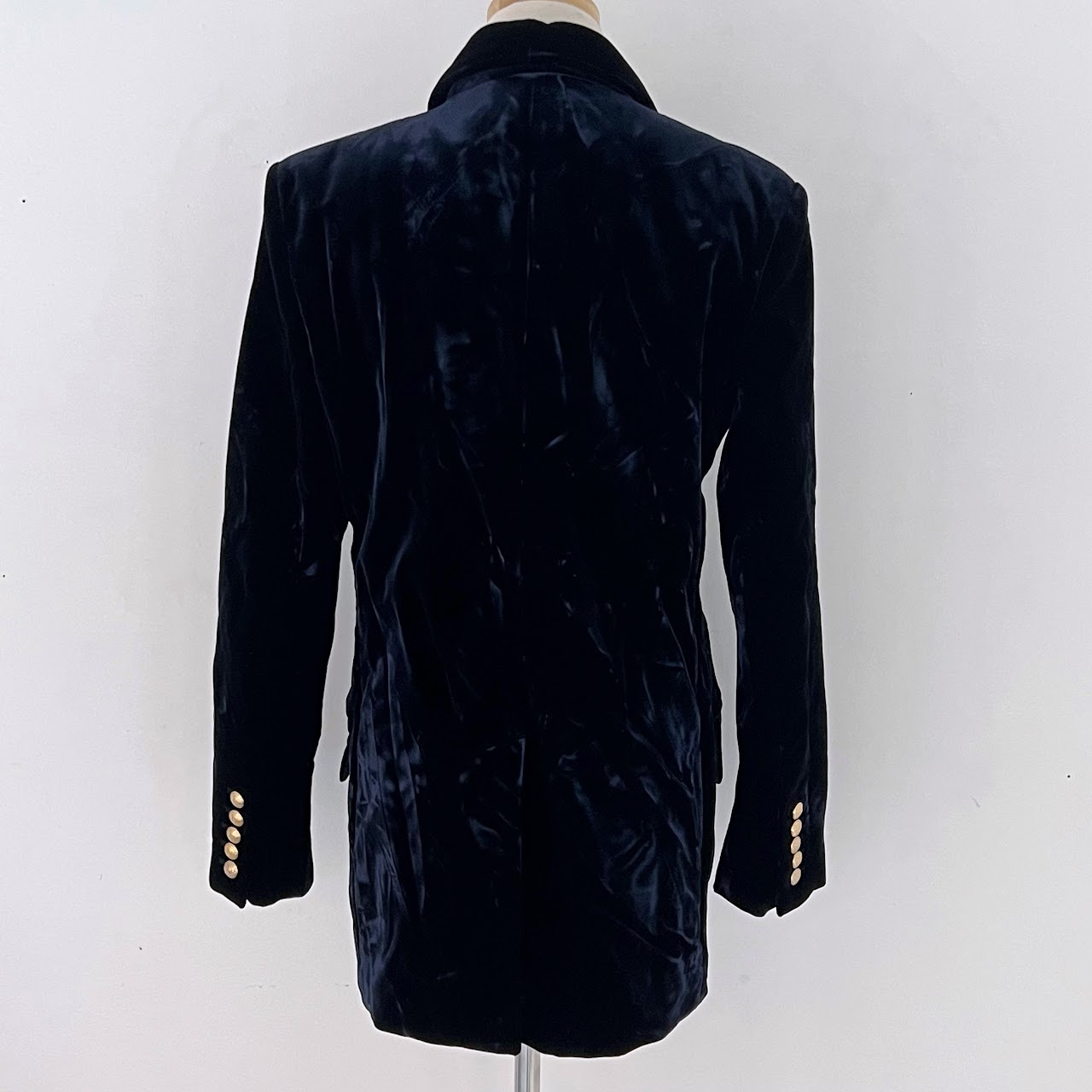 Balmain Dark Blue Velvet Blazer