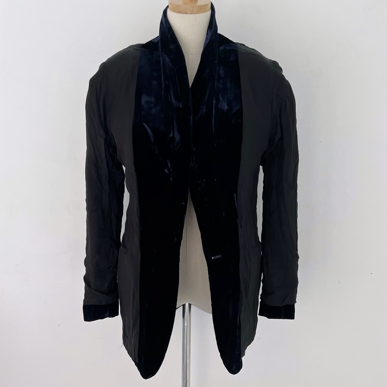 Balmain Dark Blue Velvet Blazer