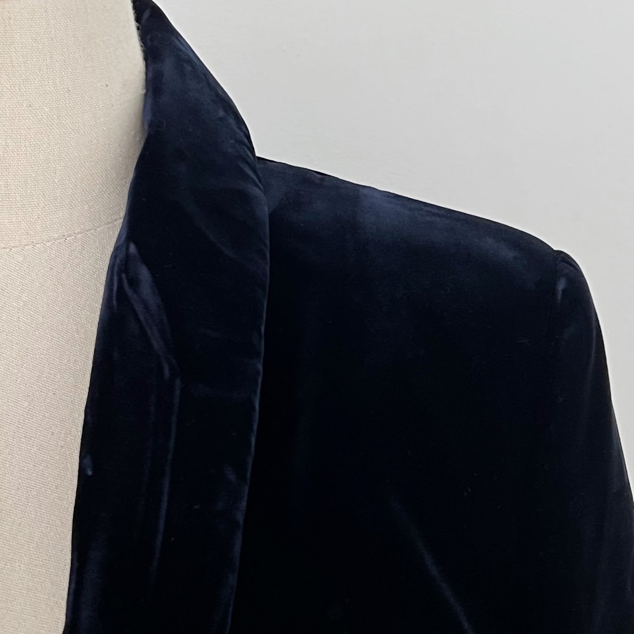 Balmain Dark Blue Velvet Blazer