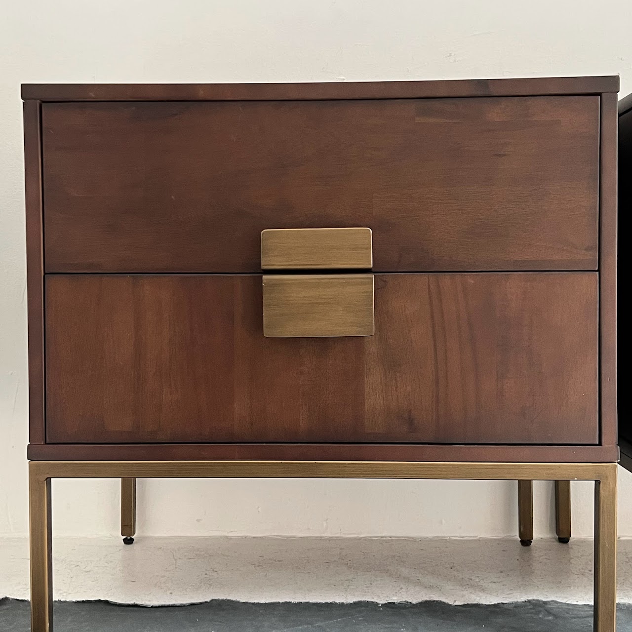 Contemporary Two Drawer Nightstand Pair