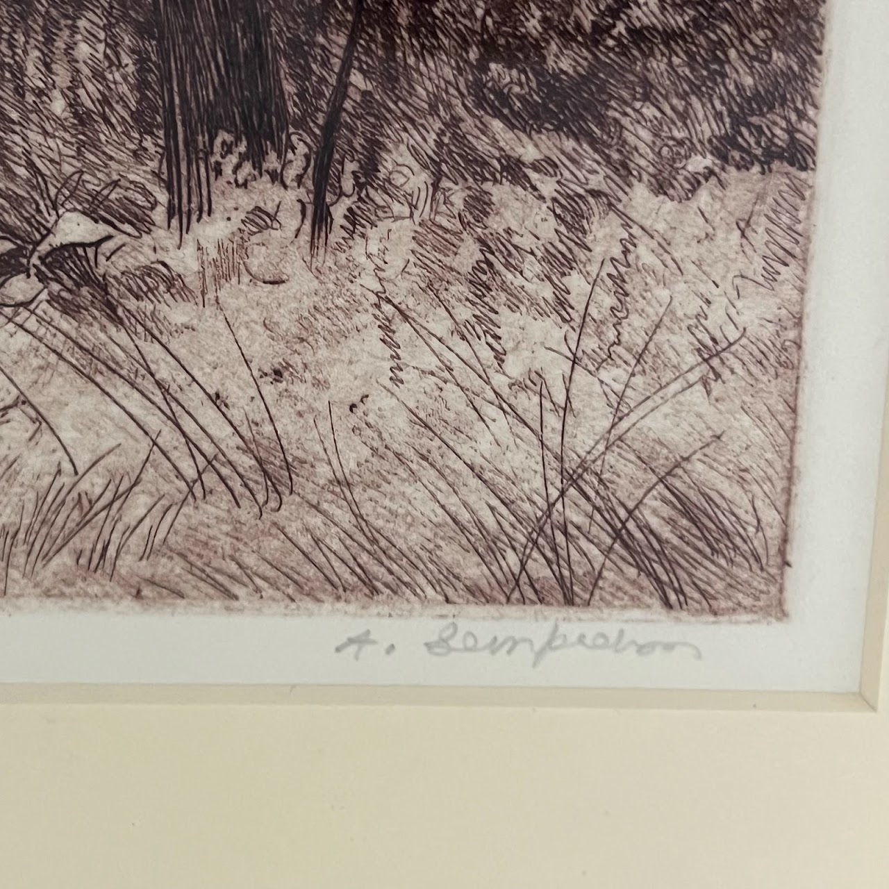 Ann Semprebon 'Wood's Edge' Signed Etching