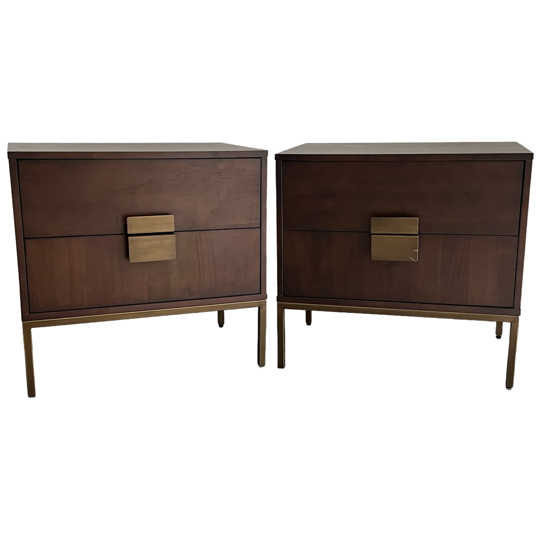 Contemporary Two Drawer Nightstand Pair