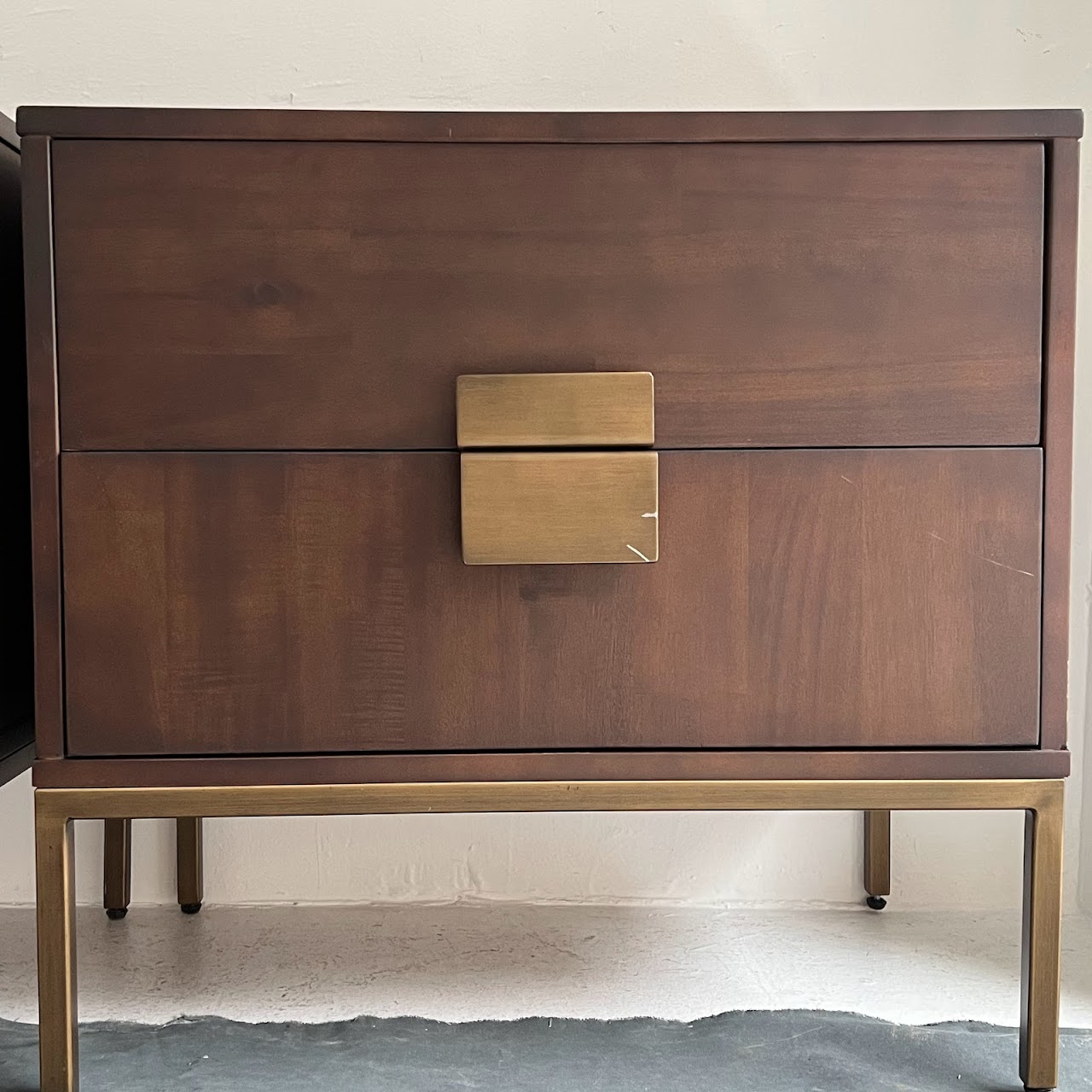 Contemporary Two Drawer Nightstand Pair