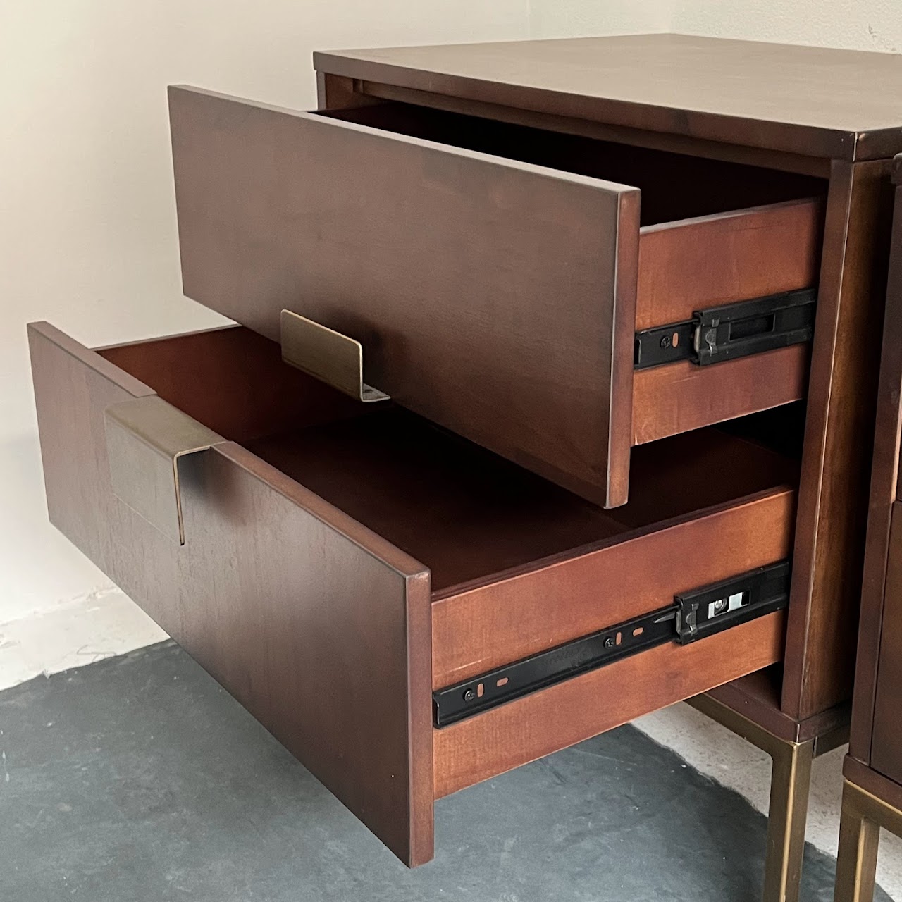 Contemporary Two Drawer Nightstand Pair