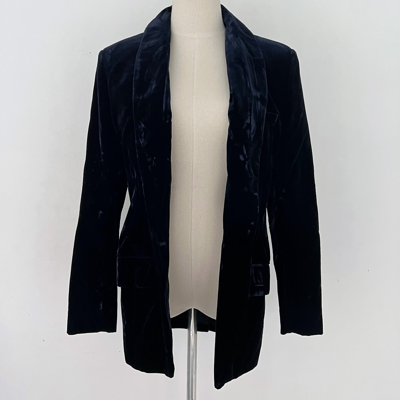 Balmain Dark Blue Velvet Blazer