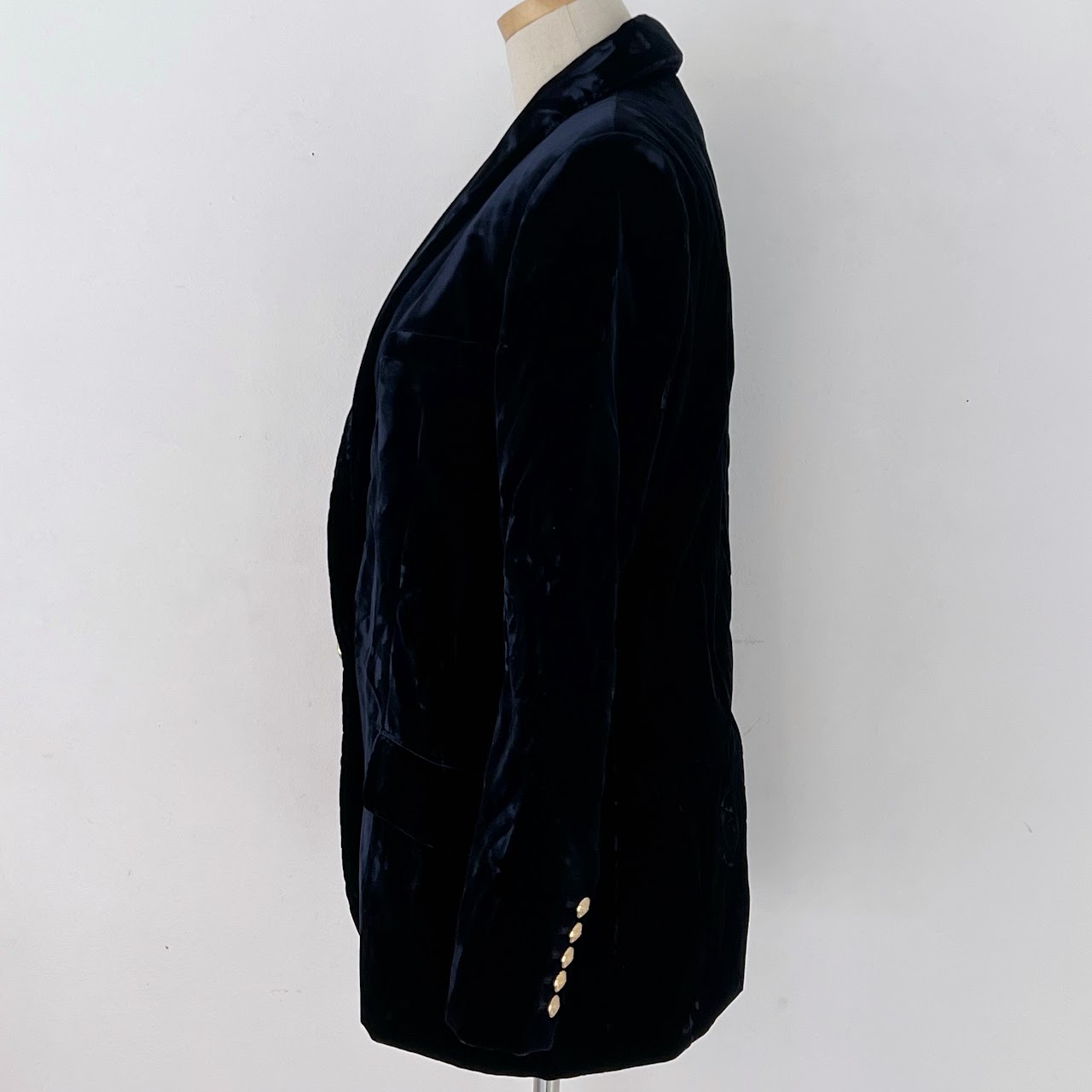 Balmain Dark Blue Velvet Blazer