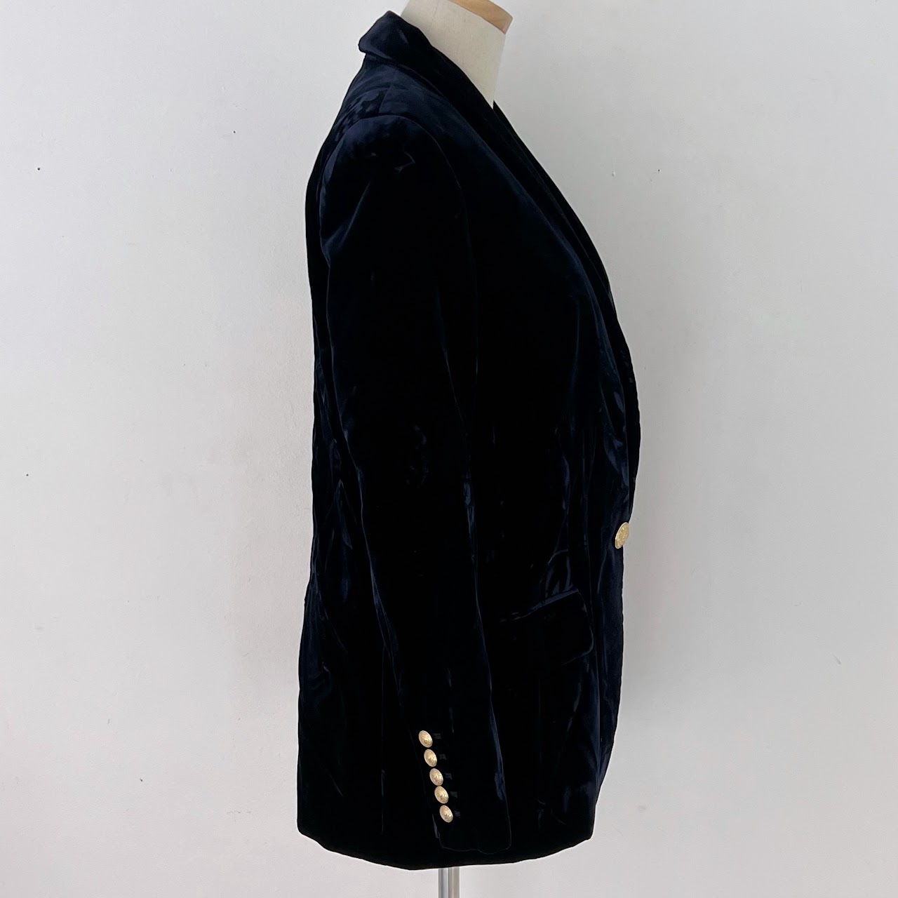 Balmain Dark Blue Velvet Blazer