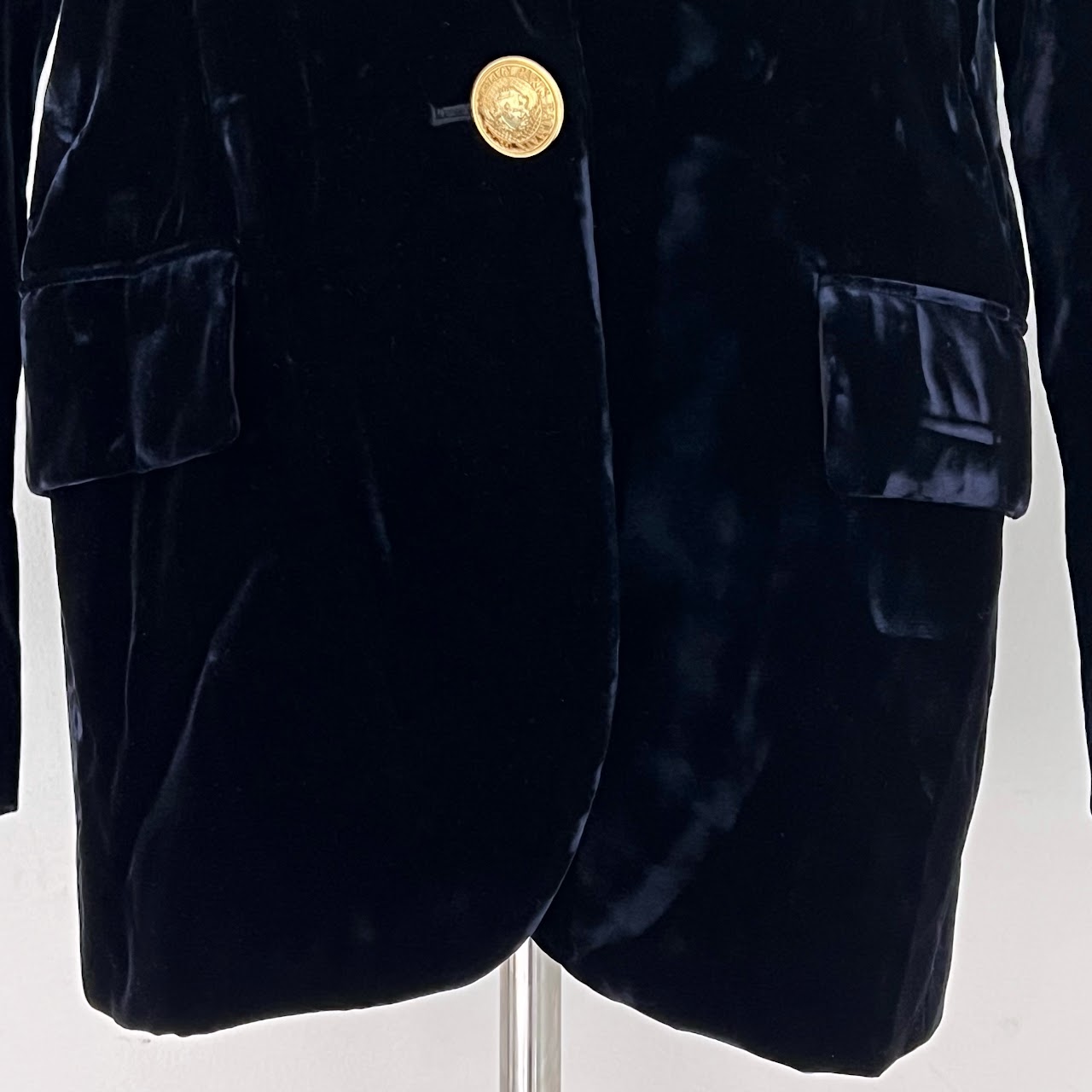 Balmain Dark Blue Velvet Blazer