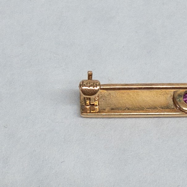 14K Gold and Ruby Small Brooch