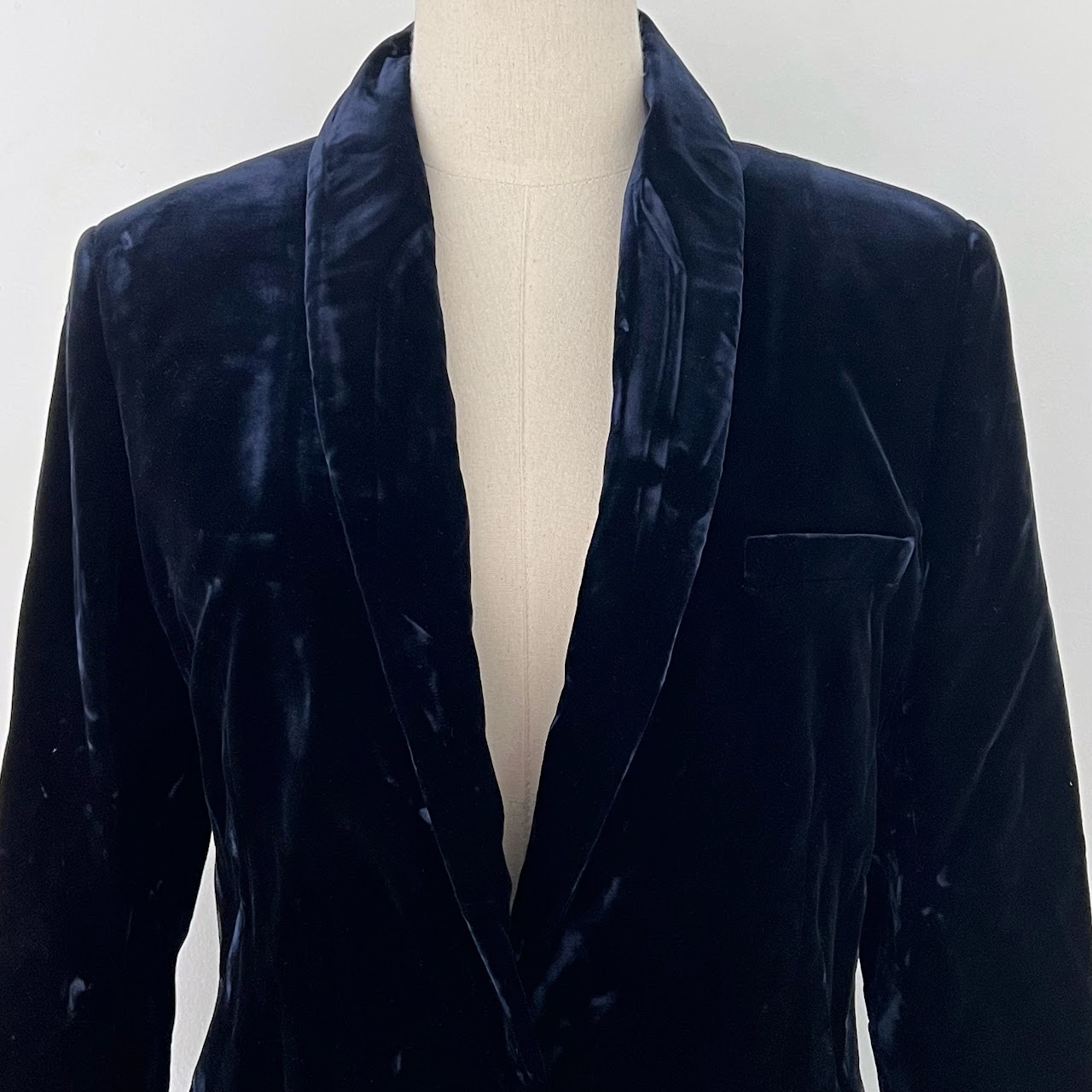 Balmain Dark Blue Velvet Blazer