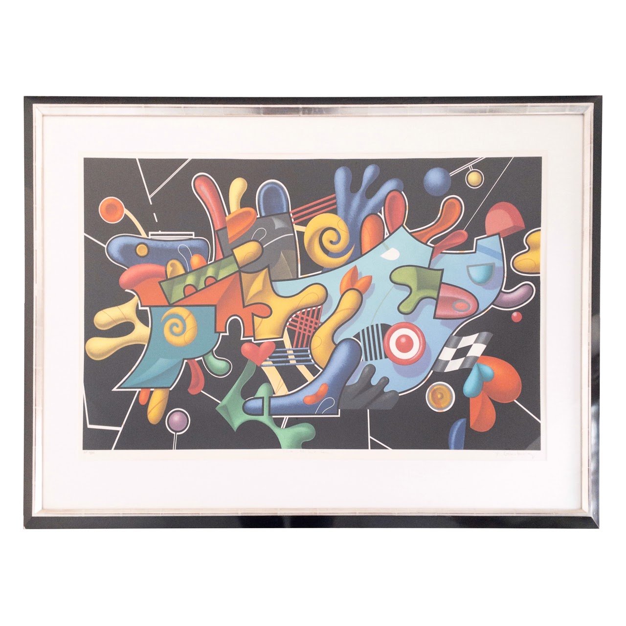 Yankel Ginsburg Signed 'Life in the Fast Lane' Lithograph