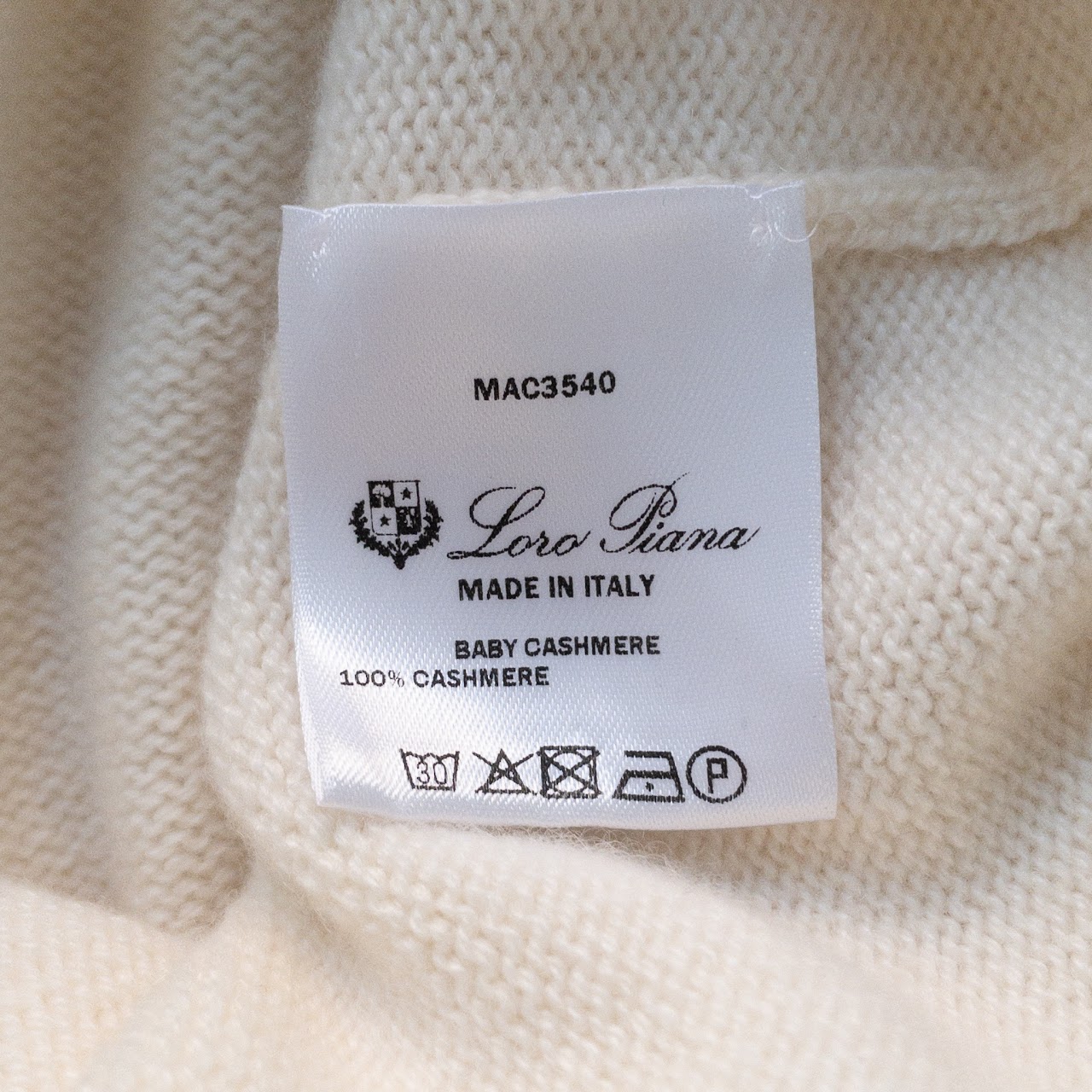 Loro Piana Ivory Baby Cashmere Sweater