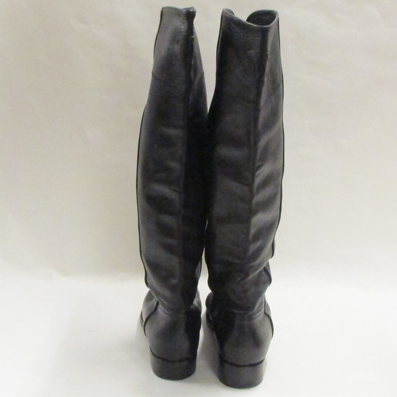 Chanel Leather Over Knee Boots