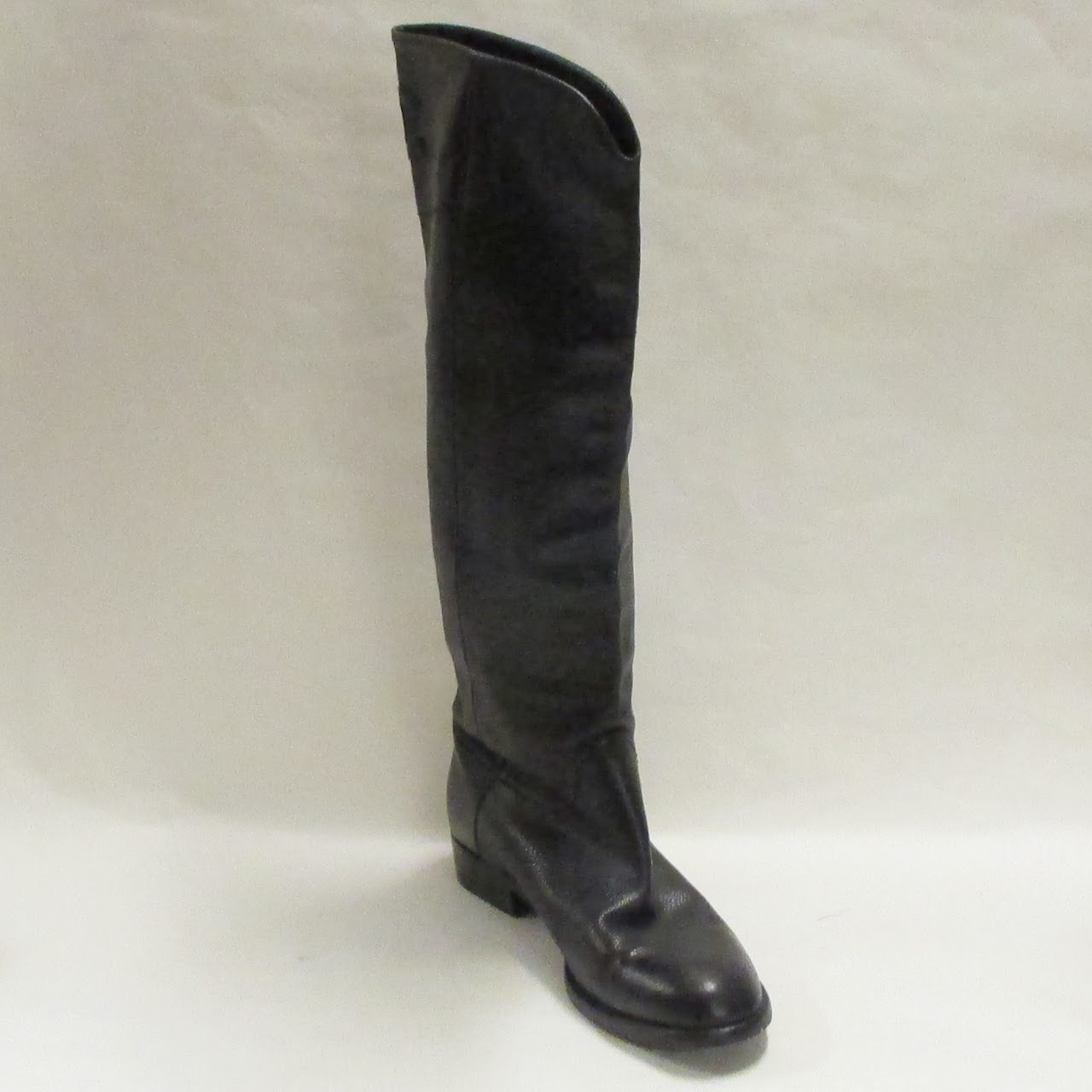 Chanel Leather Over Knee Boots