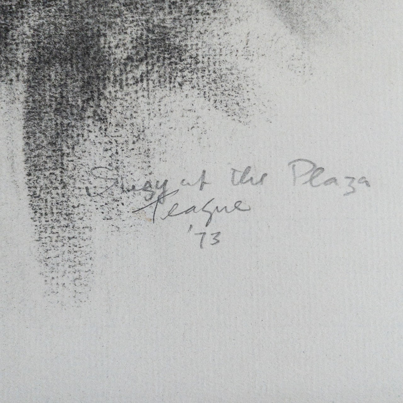Lewis Teague Signed Charcoal 'Suzy of the Plaza' Drawing