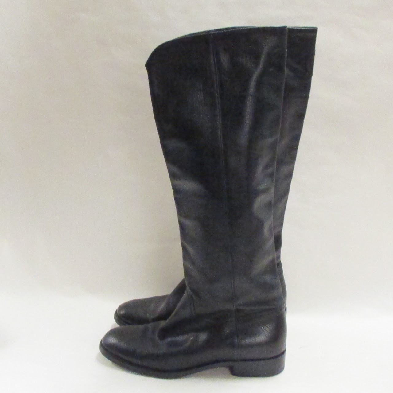 Chanel Leather Over Knee Boots