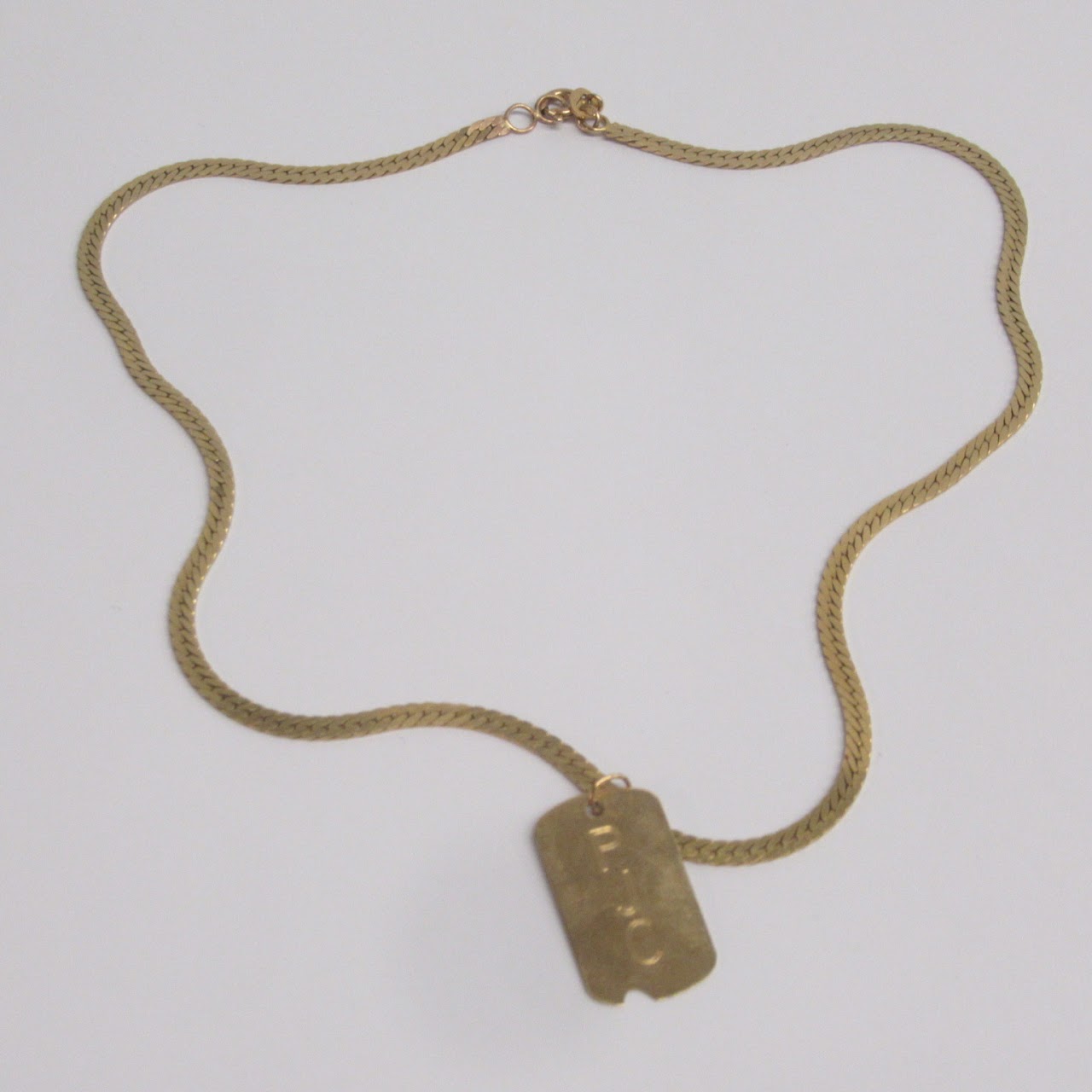 14K Gold Monogrammed Pendant Necklace