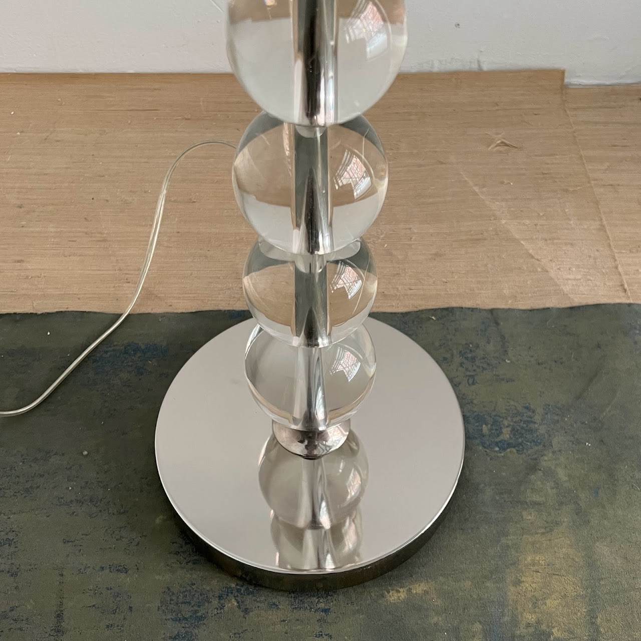 Contemporary Chrome & Glass Stacked Ball Floor Lamp