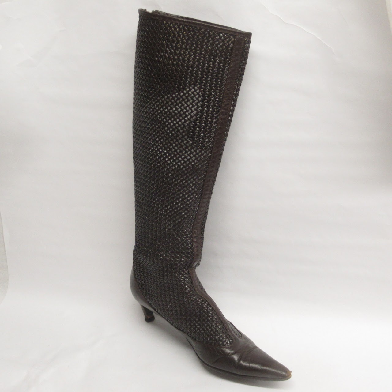 Bottega Veneta Woven Leather Calf Boots