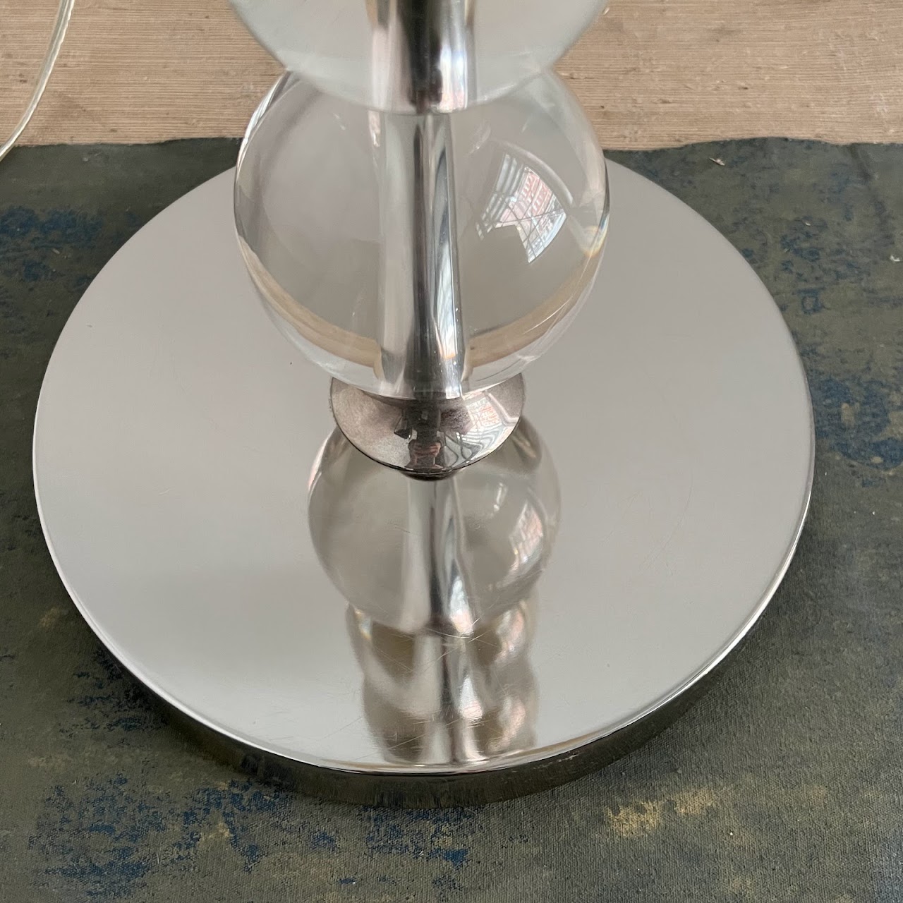 Contemporary Chrome & Glass Stacked Ball Floor Lamp