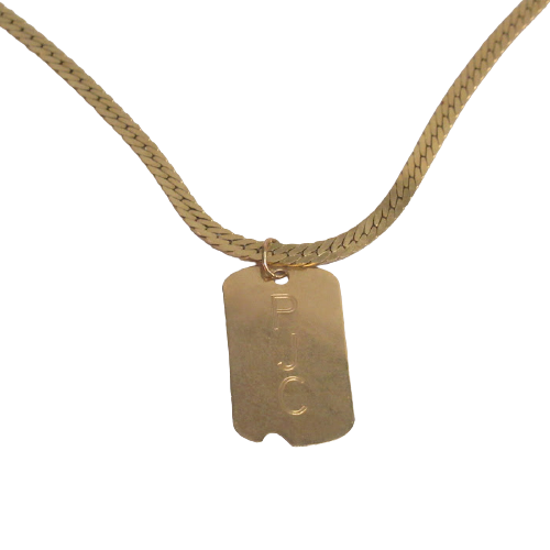 14K Gold Monogrammed Pendant Necklace