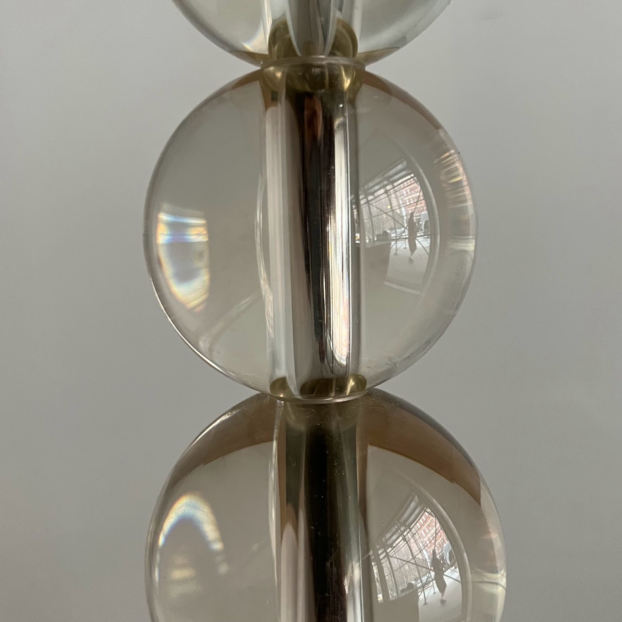 Contemporary Chrome & Glass Stacked Ball Floor Lamp