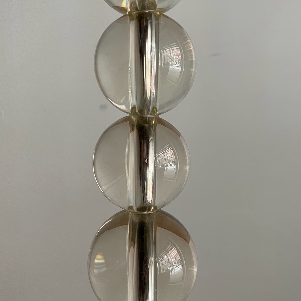 Contemporary Chrome & Glass Stacked Ball Floor Lamp