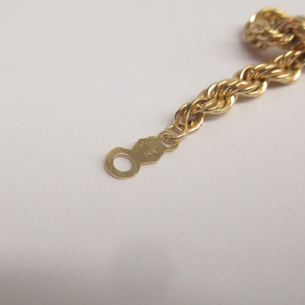 14K Gold Rope Chain Bracelet
