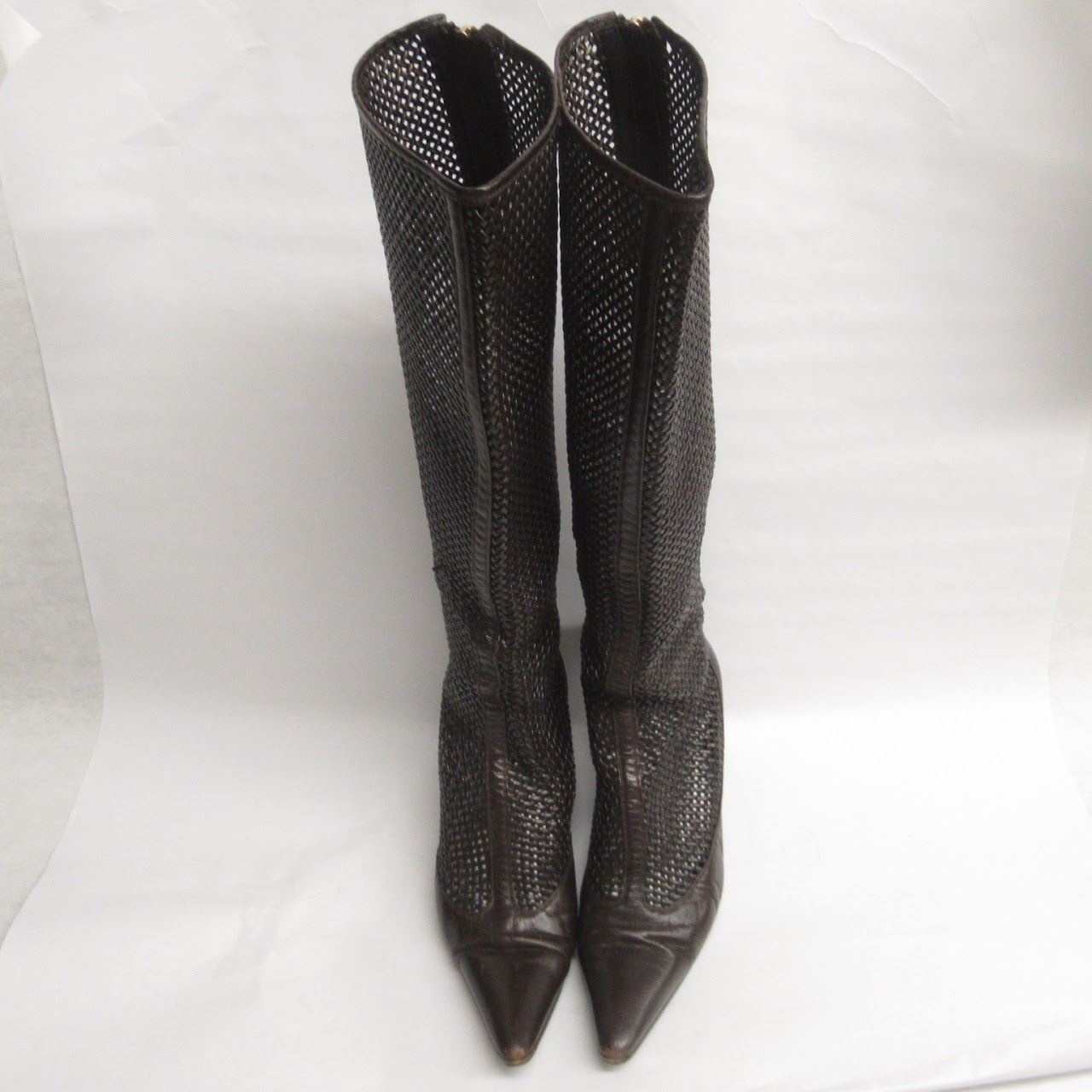 Bottega Veneta Woven Leather Calf Boots