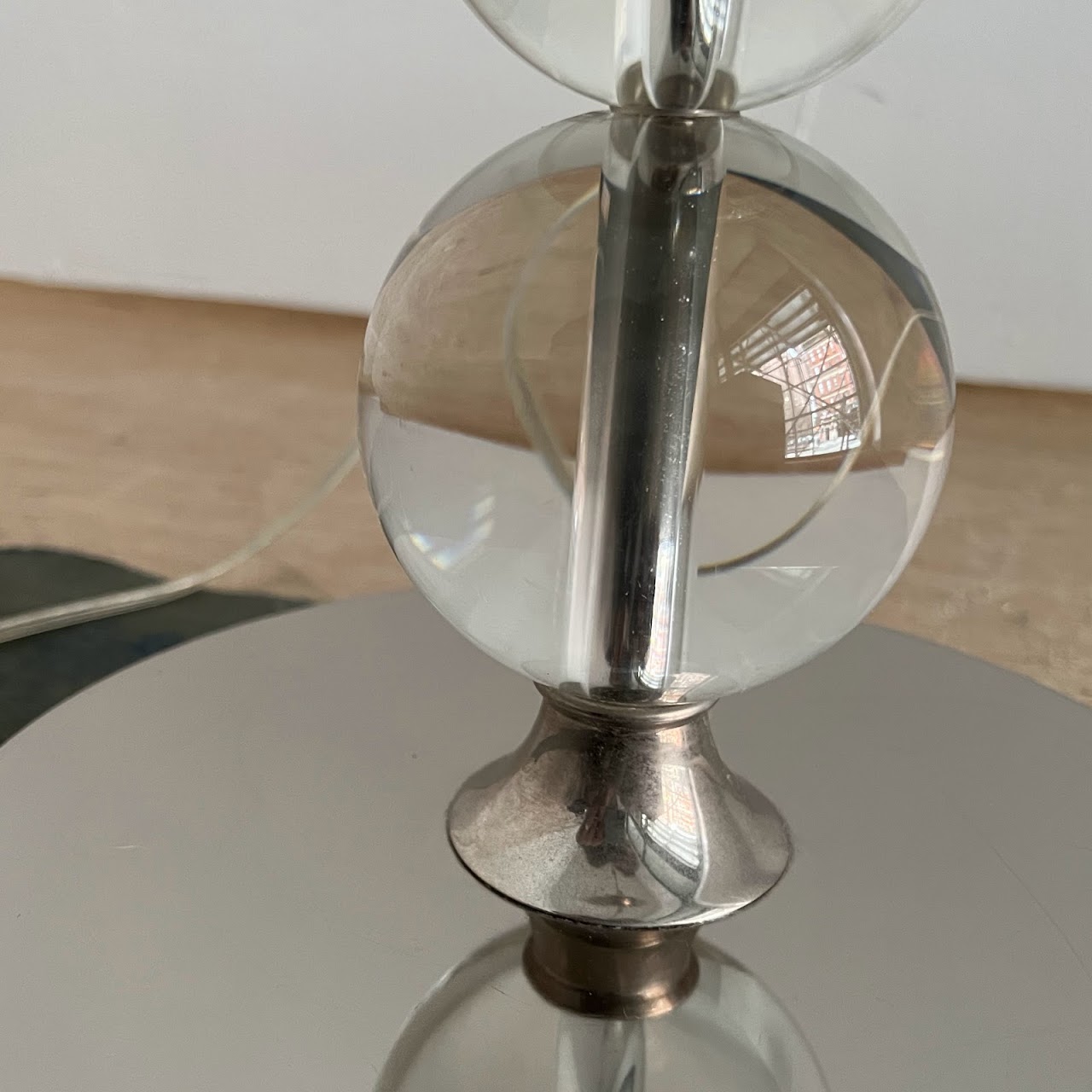 Contemporary Chrome & Glass Stacked Ball Floor Lamp