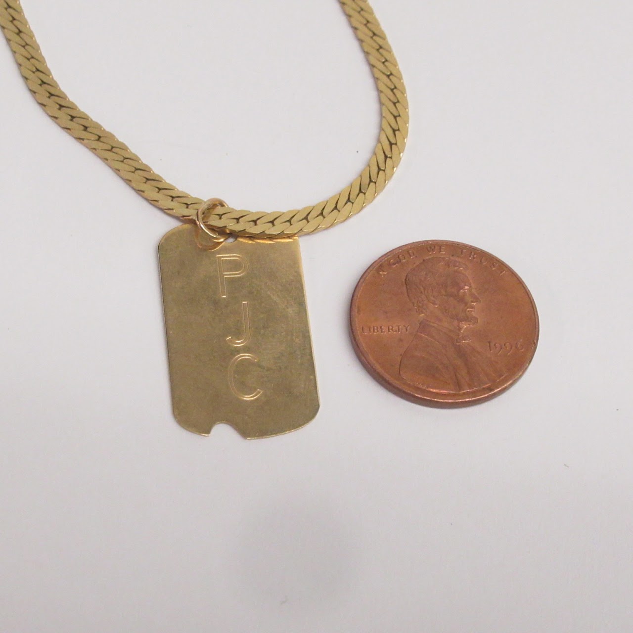 14K Gold Monogrammed Pendant Necklace