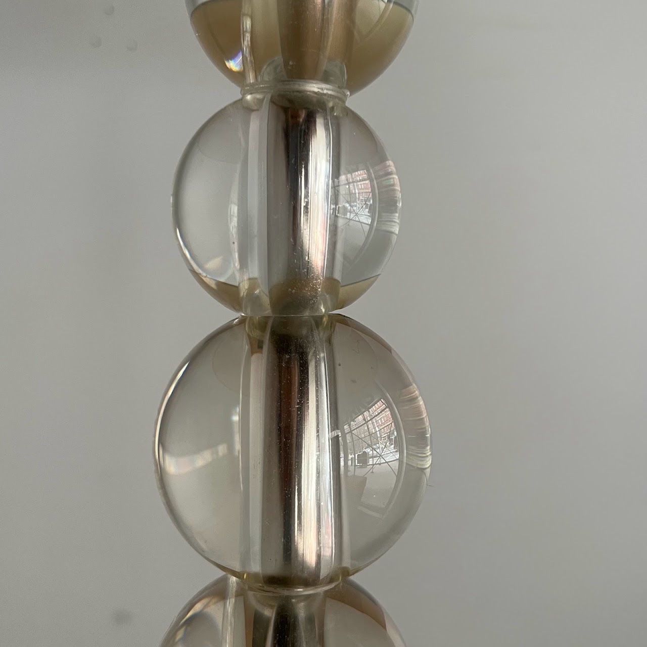 Contemporary Chrome & Glass Stacked Ball Floor Lamp