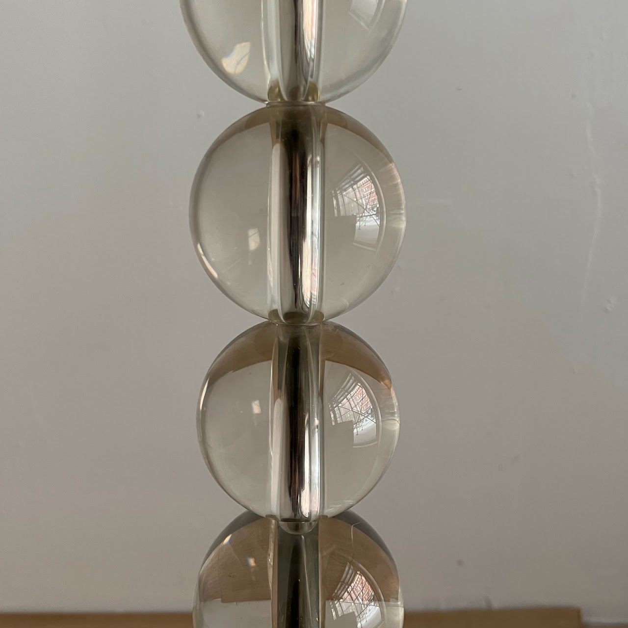 Contemporary Chrome & Glass Stacked Ball Floor Lamp