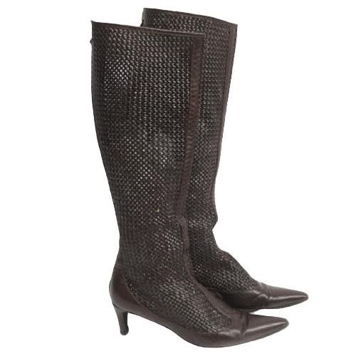 Bottega Veneta Woven Leather Calf Boots