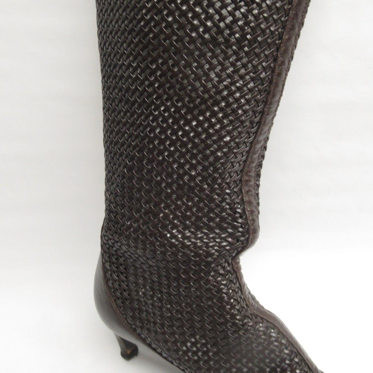 Bottega Veneta Woven Leather Calf Boots