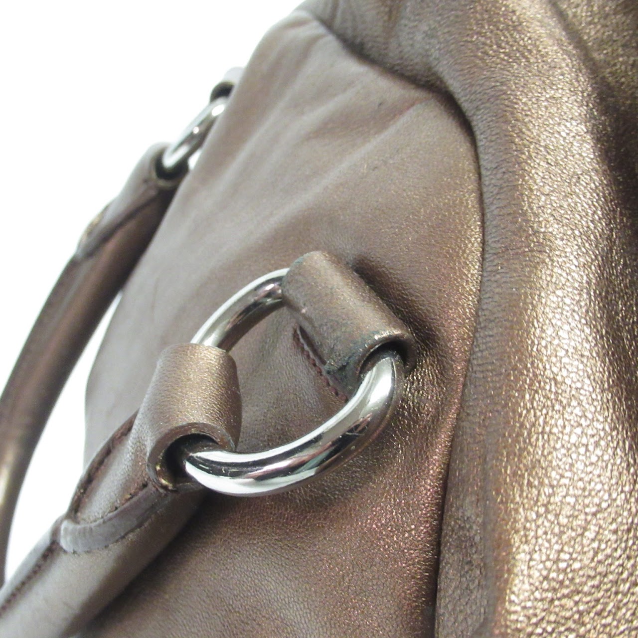 Prada Metallic Brown Leather Handbag